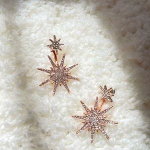 Star dangle earrings rose gold